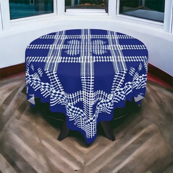 Blue White Tablecloth | wedding table cloth | Rectangle Square or Round Fit gift - Picture 4 of 10